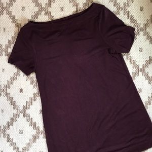 LOFT Maroon cotton tee
